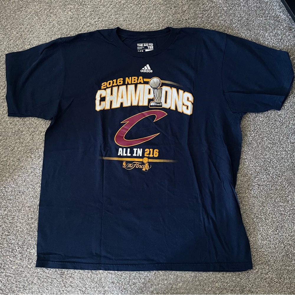 Adidas Navy Cavaliers Champions NBA Tee 2016